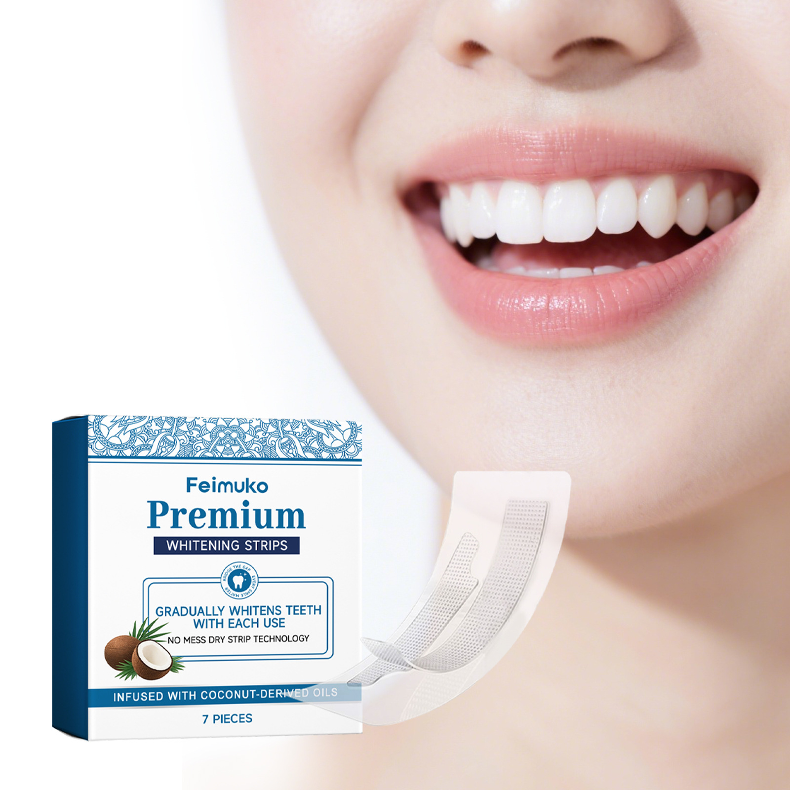 Teeth Whitening With Coconut Oil - Bandes blanchissantes pour les dents à
