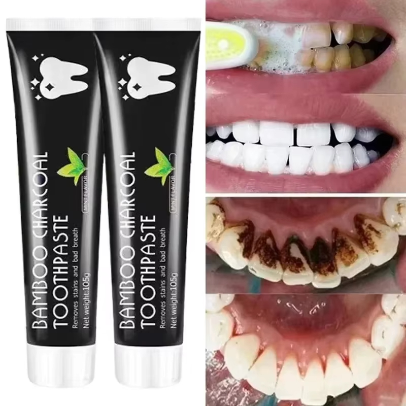 Teeth Whitening Yellow Teeth - Dentifrice blanchissant au charbon de bambou,