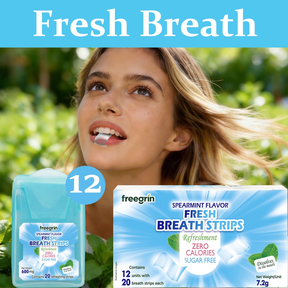 Teeth Whitening Instant - FREEGRIN Bandes buccales aromatisées à la