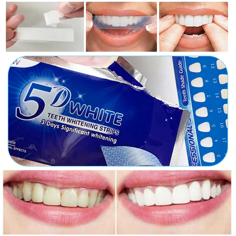 Teeth Whitening Yellow Teeth - 1-12 pièces Bandes blanchissantes 5D pour