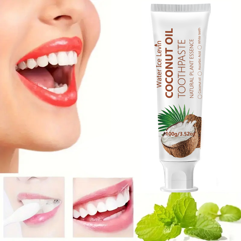 Teeth Whitening With Coconut Oil - Dentifrice à l'huile de coco 100g,