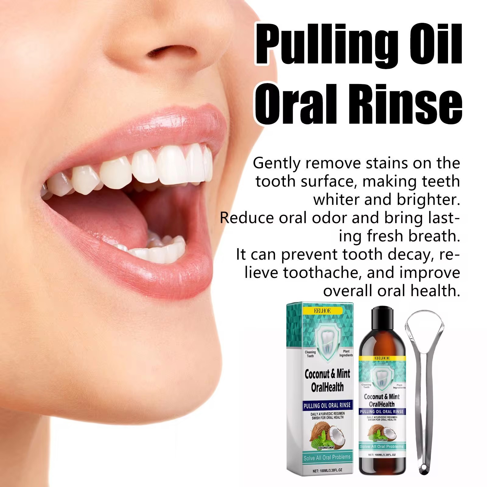 EELHOE – huile de noix de coco - Teeth Whitening With Coconut Oil avis et prix